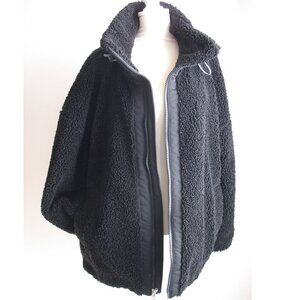 GapFit m sherpa teddy jacket coat black m fuzzy